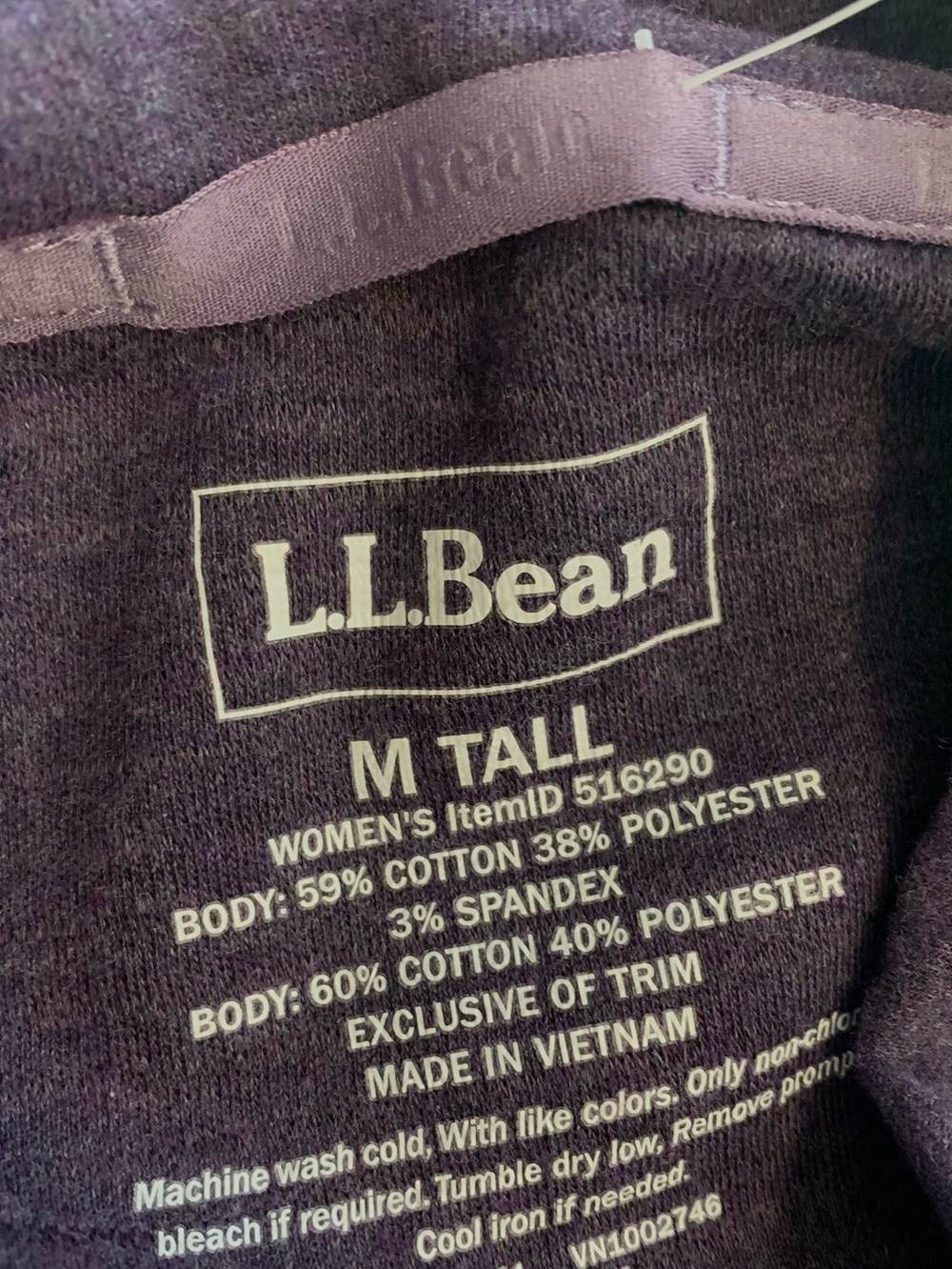 L.L. Bean NWT Cozy Mixed Knit Pullover Funnel Neck Purple Top Medium Tall MT - Picture 7 of 7